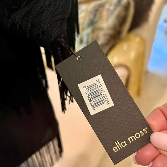 MWT! Ella Moss size L black sheer, polka dot and fringe top. Never worn! - Picture 3 of 9